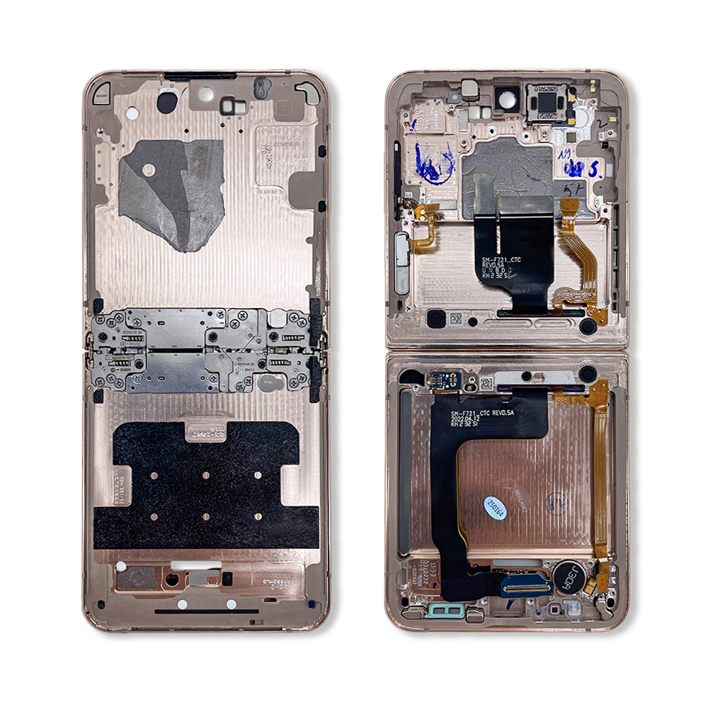 Mid Frame Assembly Mid Frame Assembly (RECLAIMED) (Pink Gold) - For Galaxy Z Flip4 (2022 ...
